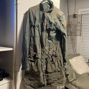 Free People Long Army Jacket
